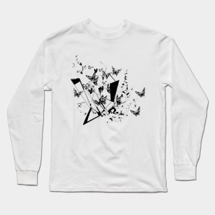 Abstract Line Art - Butterfly Long Sleeve T-Shirt